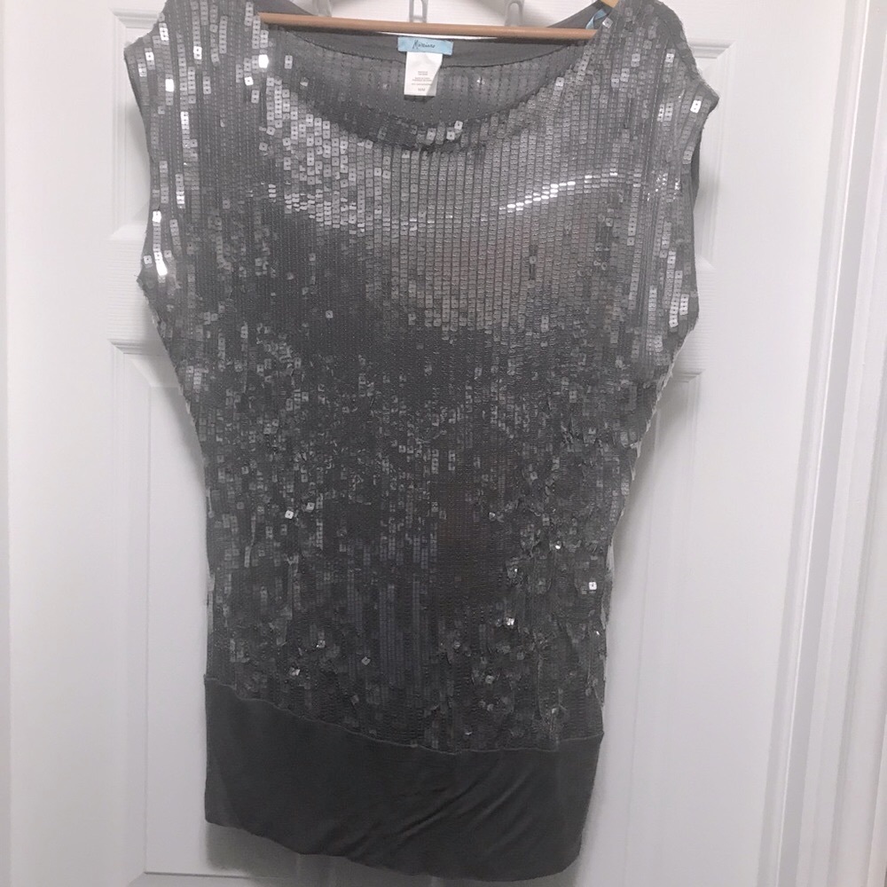 NEW Marciano Sequin Sparkle Glitter Party Top. Size M